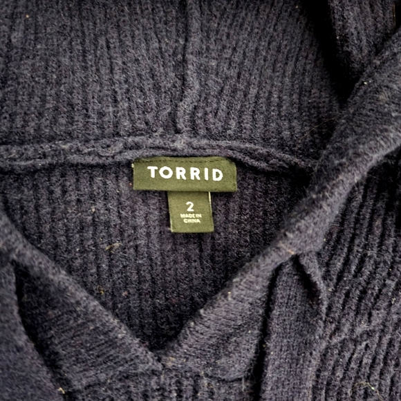 Torrid Size 2 Striped Hooded Sweater with Kangaroo Pocket - Picture 2 of 10
